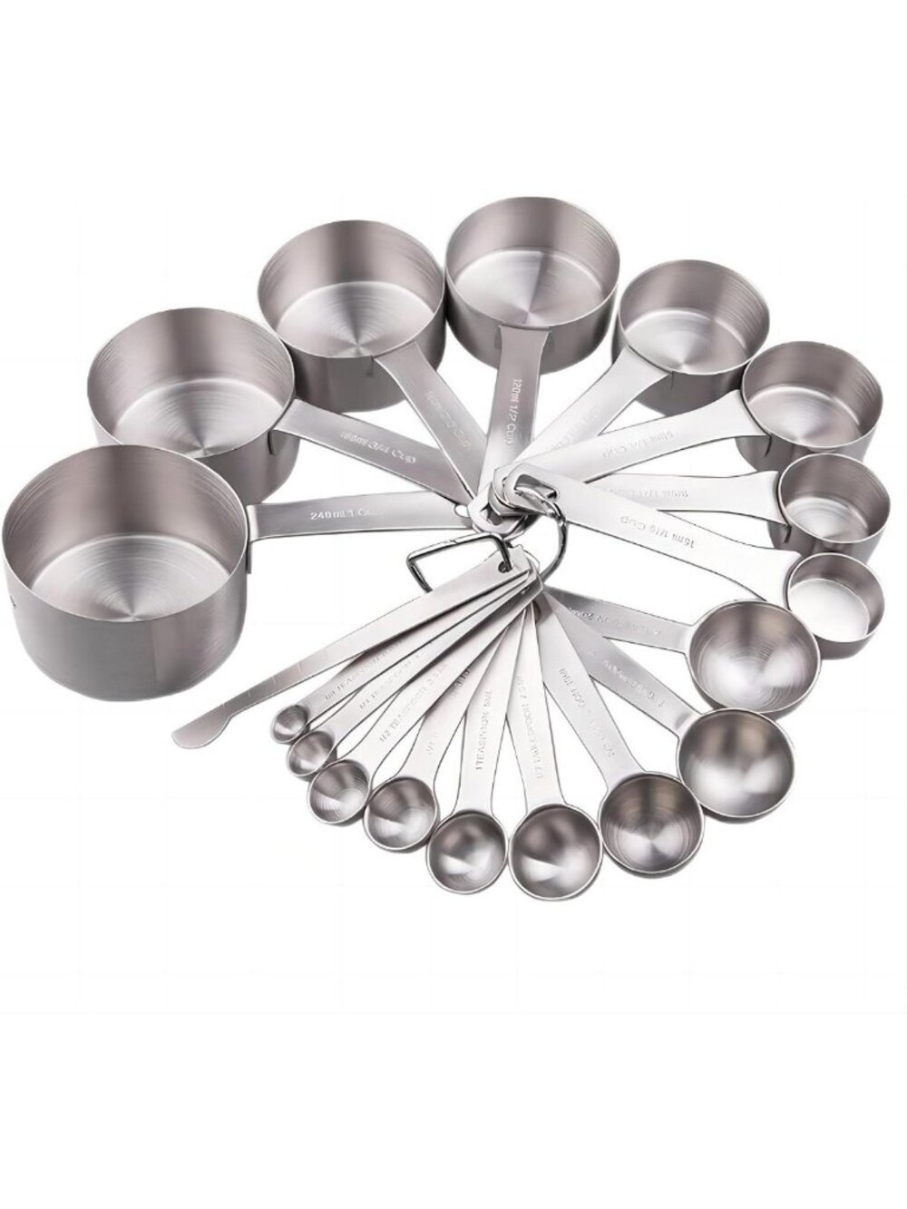 Stainless Steel Measuring Cups & Spoons Set - Heavy Duty Kitchen & Baking Tools